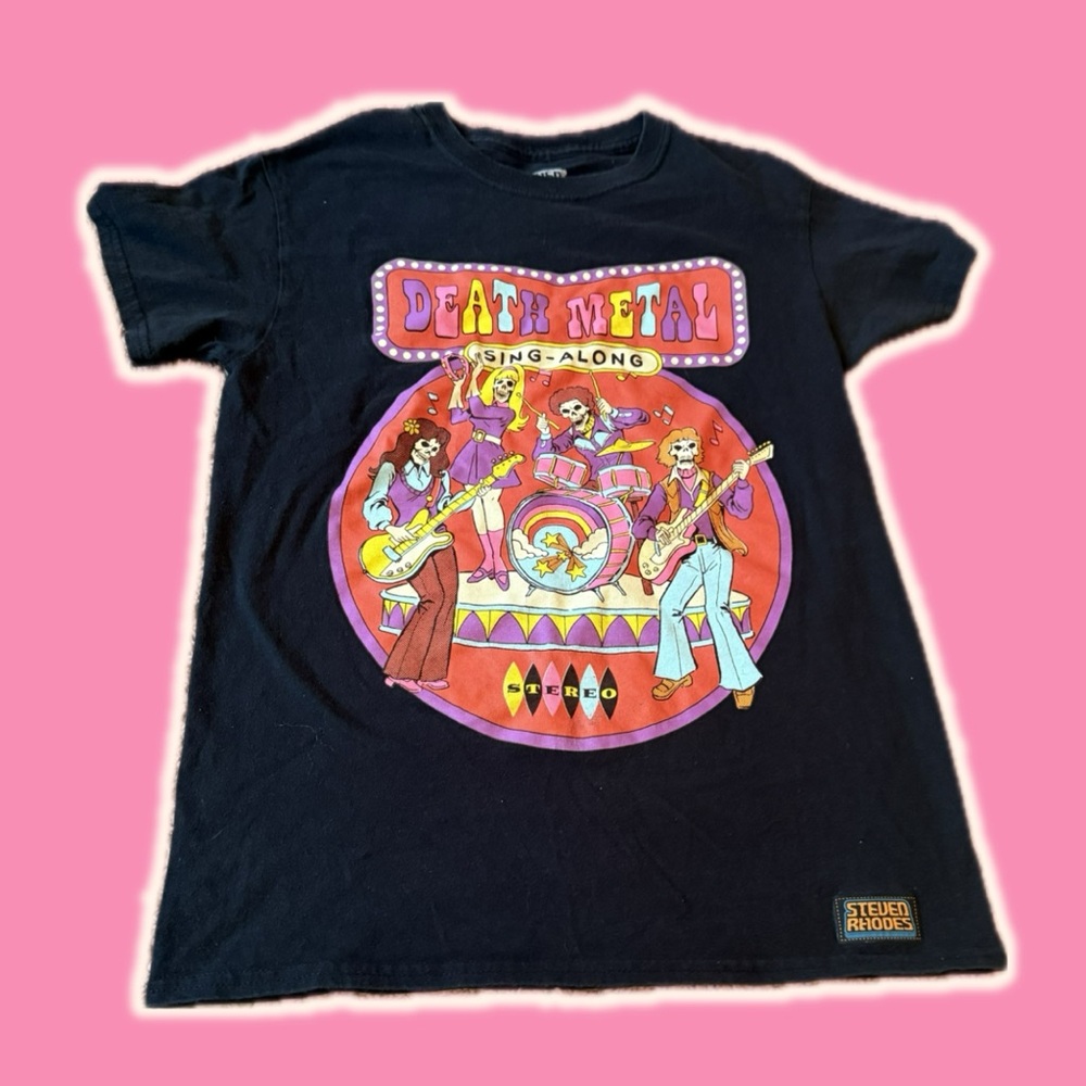 steven rhodes death metal sing-along graphic tee